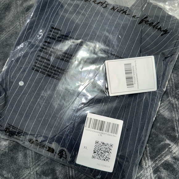 Cider Navy Pinstripe Drawstring Maxi Skirt - Picture 6 of 6